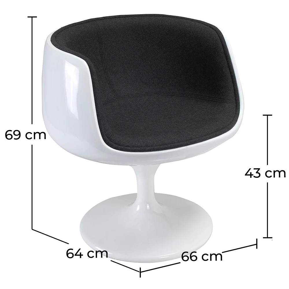 Lounge Chair - White Design Chair - Fabric Upholstery - Geneva image 10