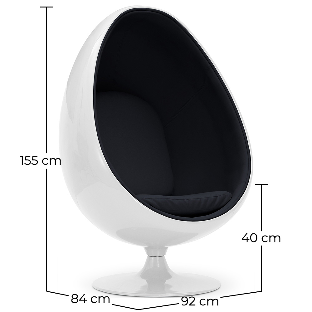 Egg-shaped designer armchair - Faux leather upholstery - Eny image 10