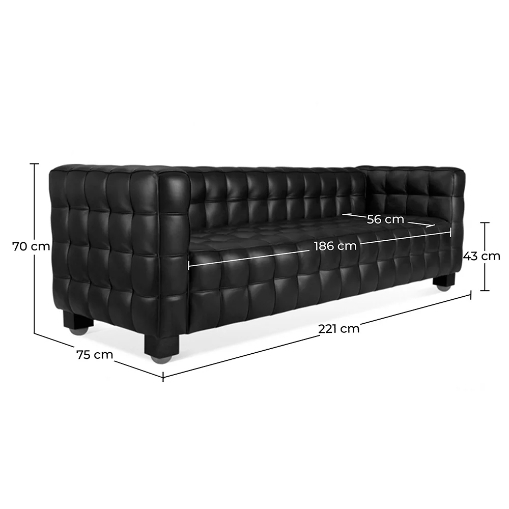 Polyurethane Leather Upholstered Sofa - 3 Seater - Nubus  image 10