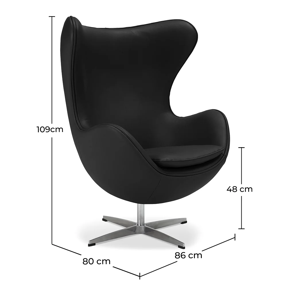 Armchair with Armrests - Upholstered in Faux Leather - Egg Design - Brave image 10