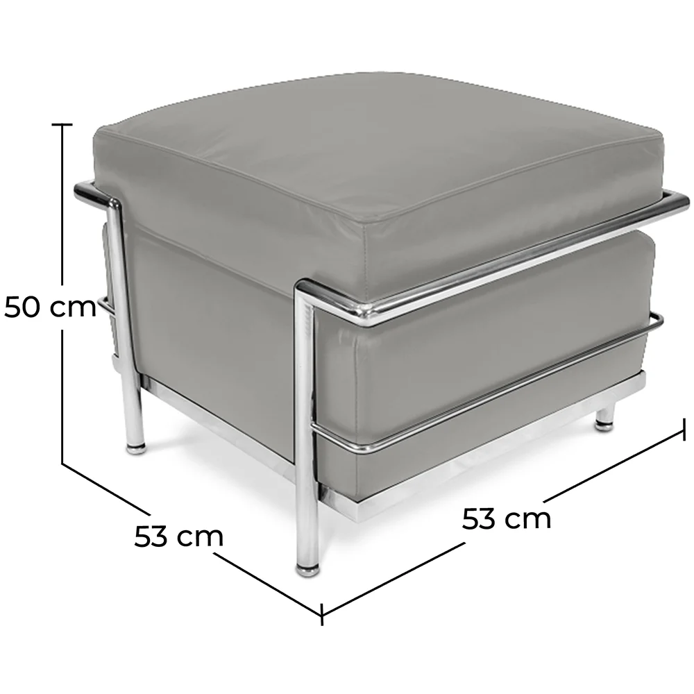  Square Footrest - Upholstered in Faux Leather - Kart image 10