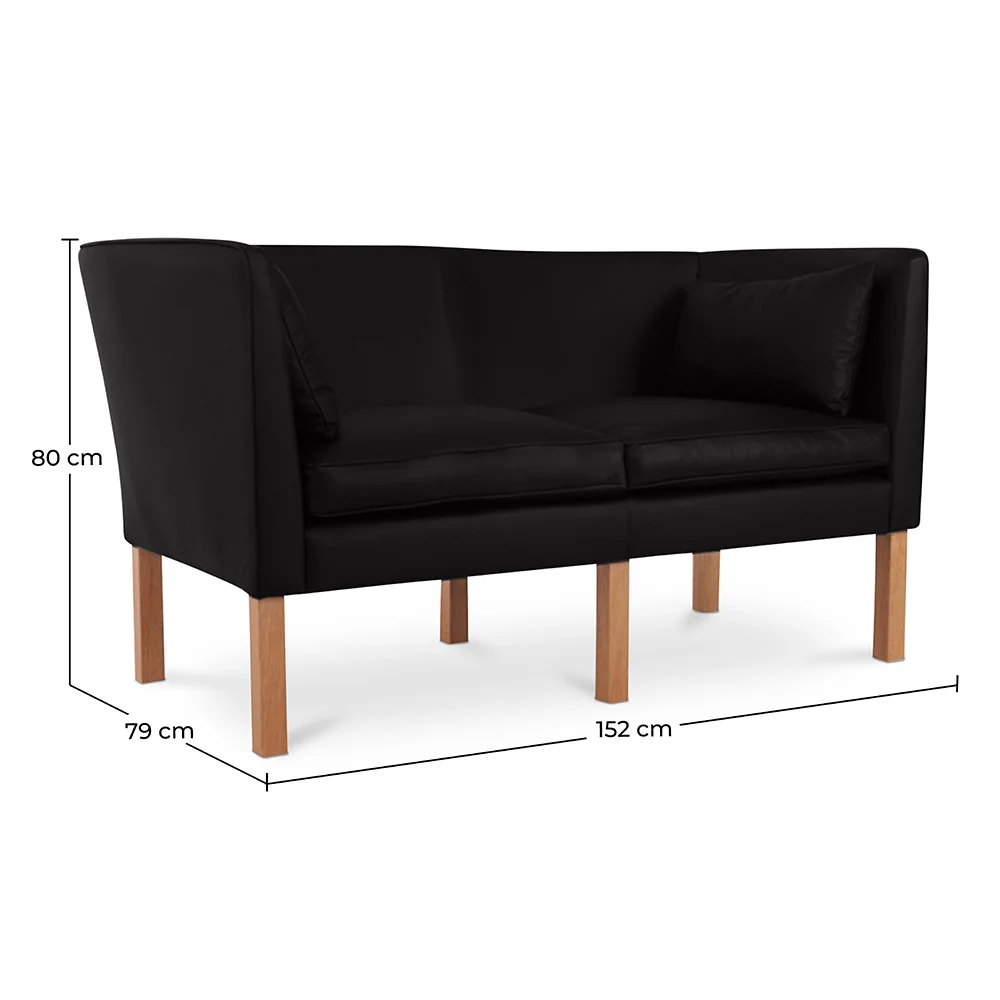2 Seater Sofa - Polyurethane Leather Upholstered - Benjamin image 10