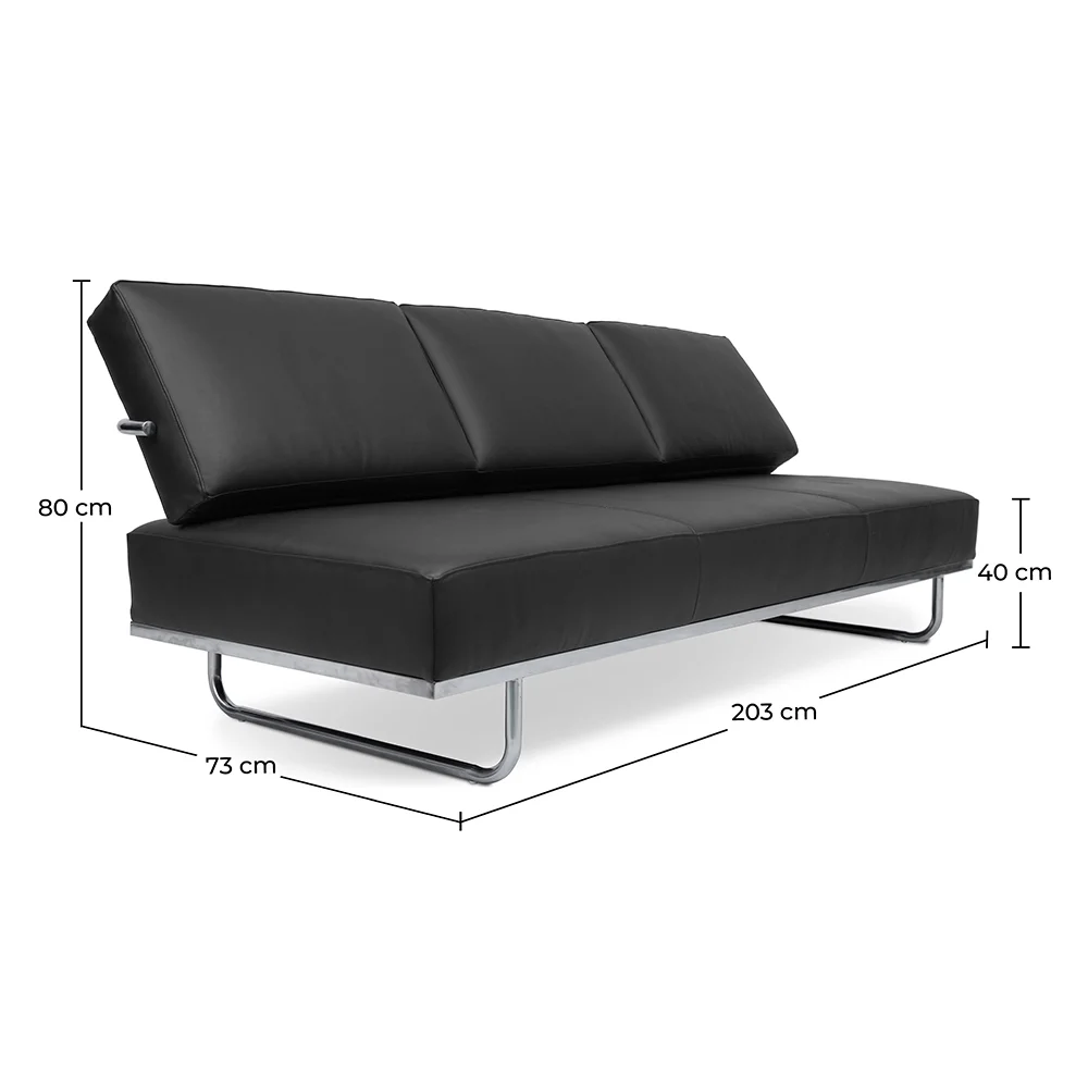 Leather Upholstered Sofa Bed - 3 Seater - Kart image 10