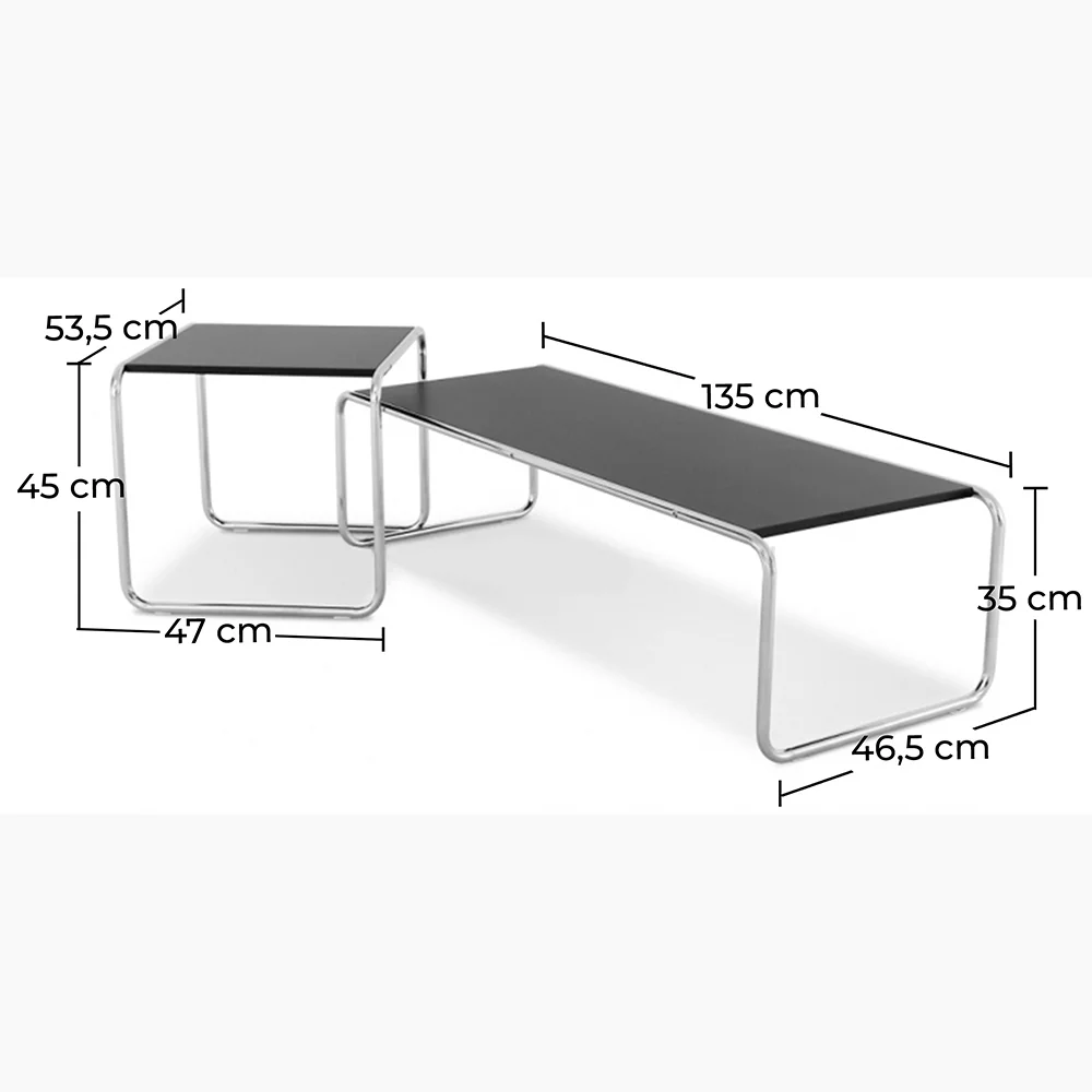 Pack of 2 coffee tables - Wood and Metal - Lacky image 10
