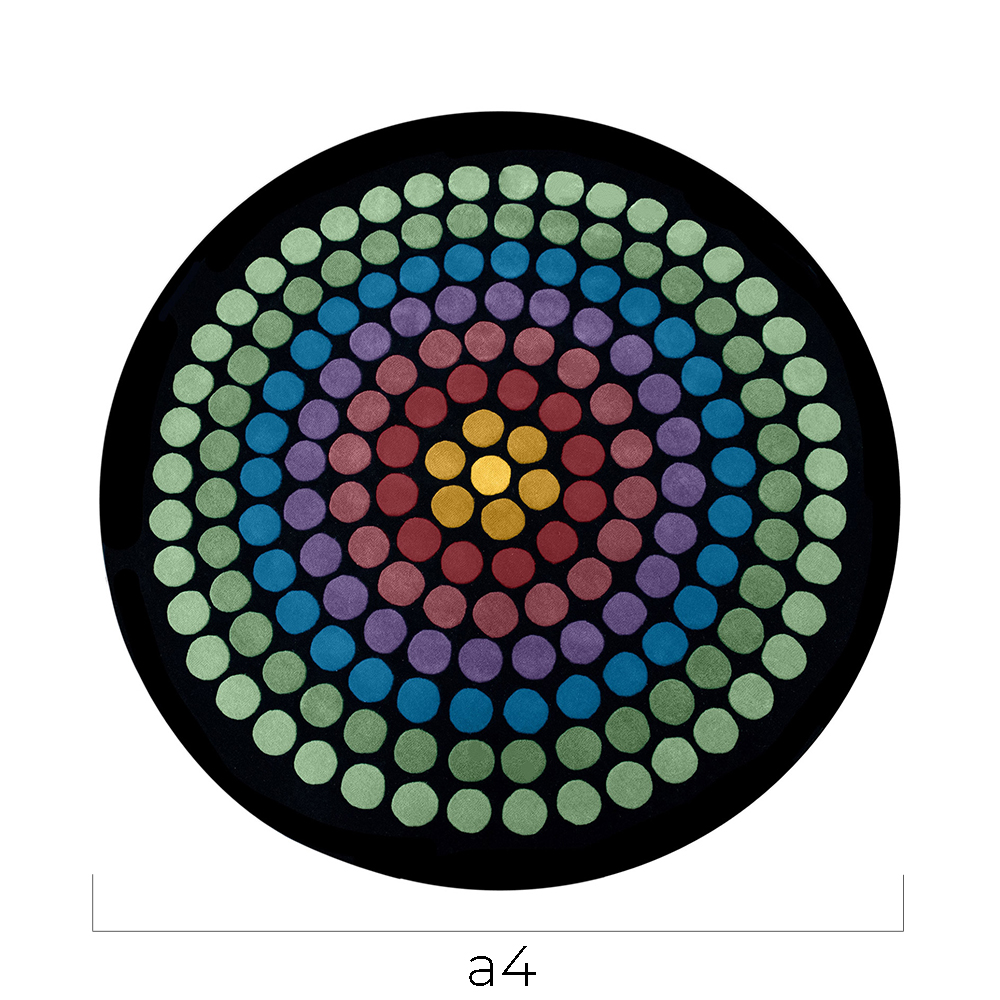 Round Rug Wool – Geometric Design – 104 cm – Yoler