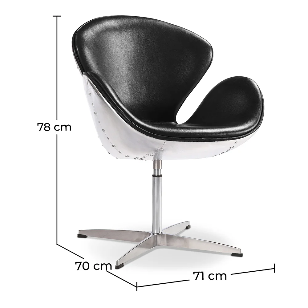 
Armchair with Armrests - Aviator Style - Upholstered in Leather - Via image 10