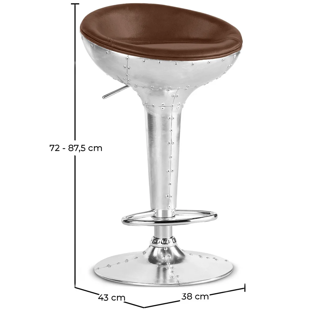 Round Metal Stool - Aviator Style - 70cm - Aviator image 10