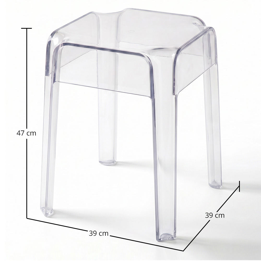 Lav skammel transparent - 47 cm - Victoria Queen