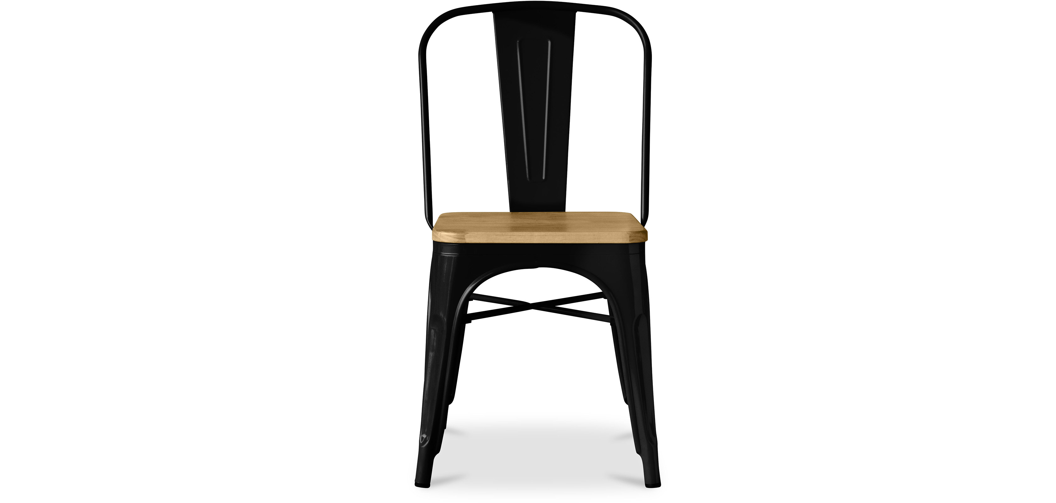 Buy Tolix Chair Square Wooden Pauchard Style Metal Black 99932897 in