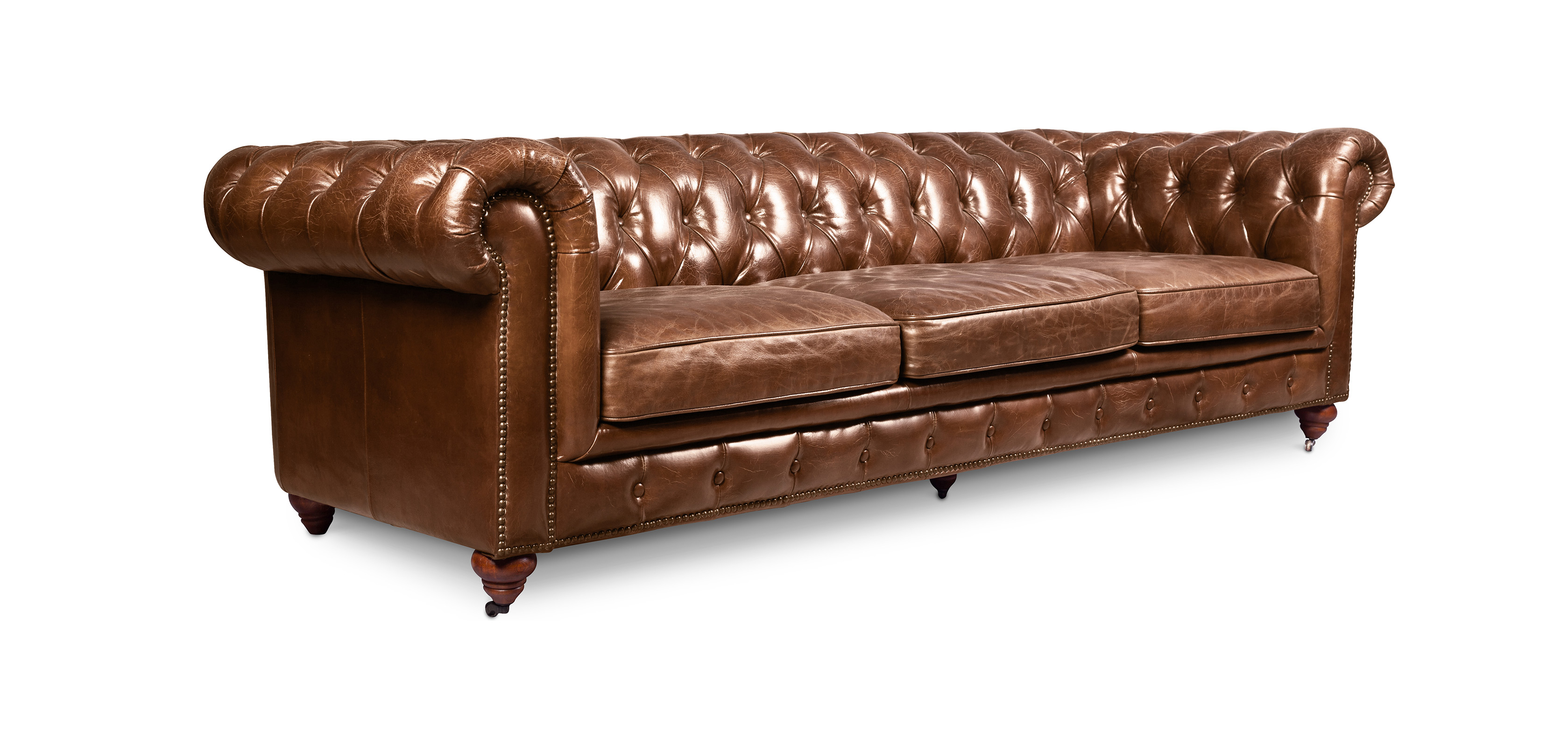 hampton brown leather chesterfield sofa