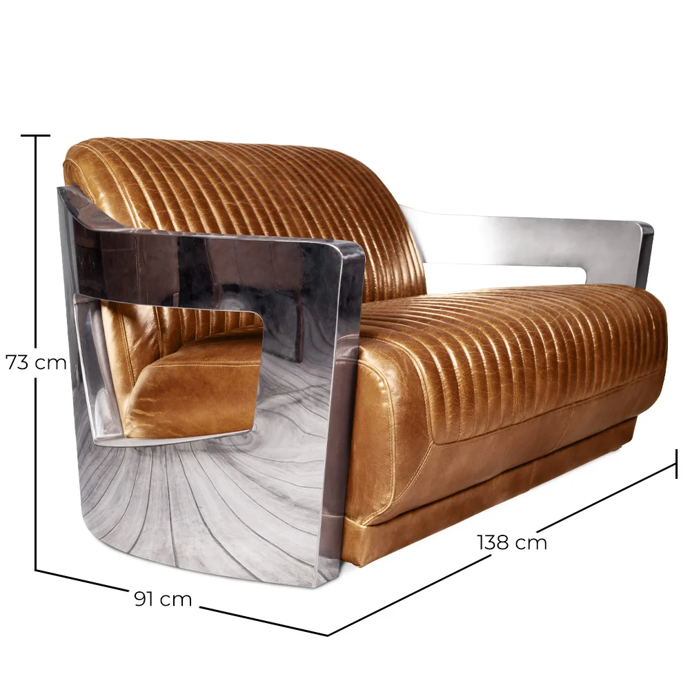 Leather Upholstered Sofa - 2 Seater - Churchill image 10