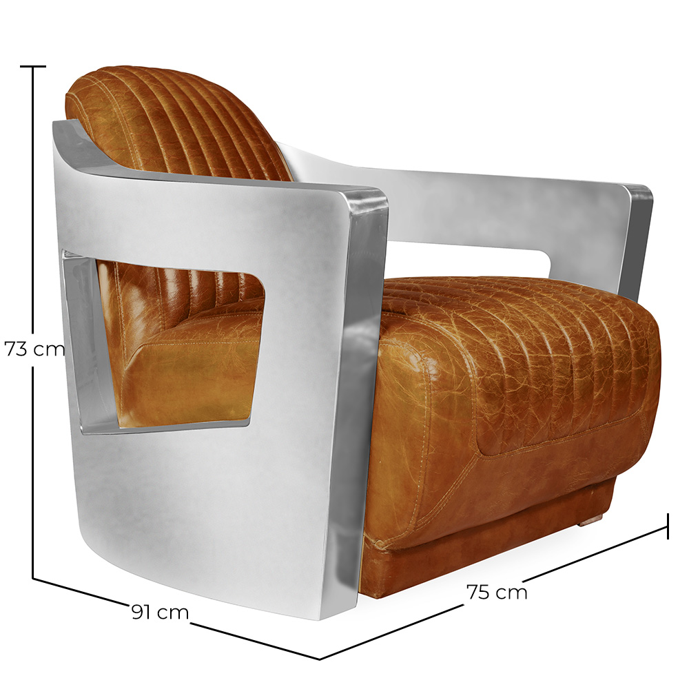 
Design Armchair with Armrests - Upholstered in Leather - Lounge image 10