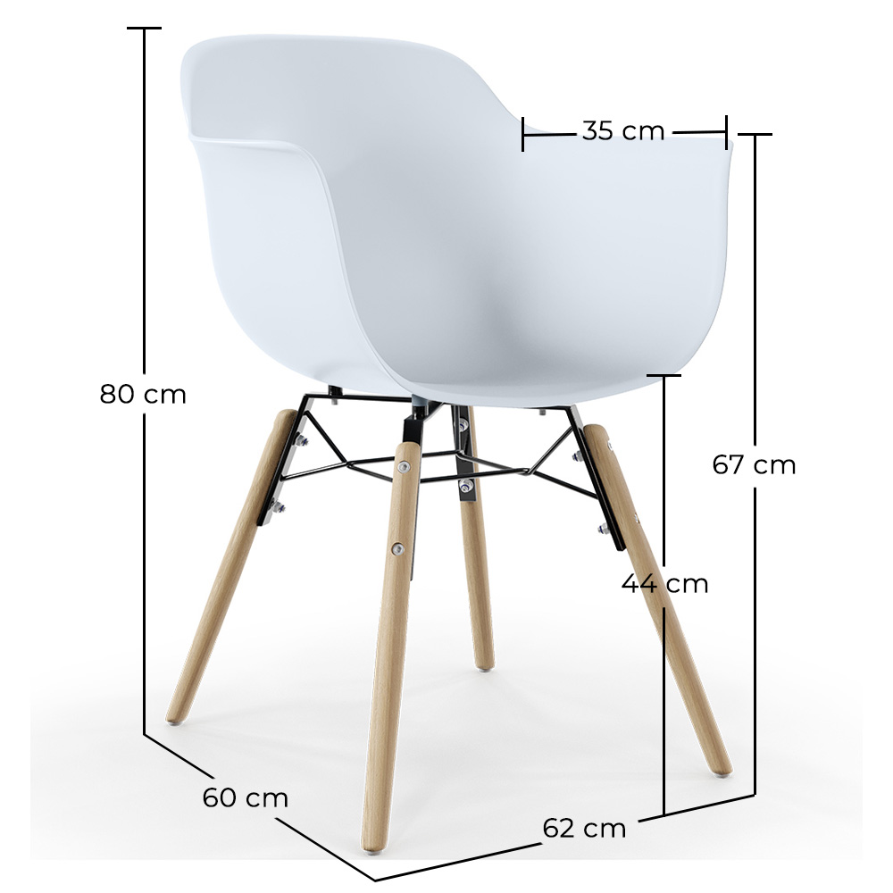 Pack of 4 Dining Chairs Scandinavian Design - Wooden Legs - Nordika image 10