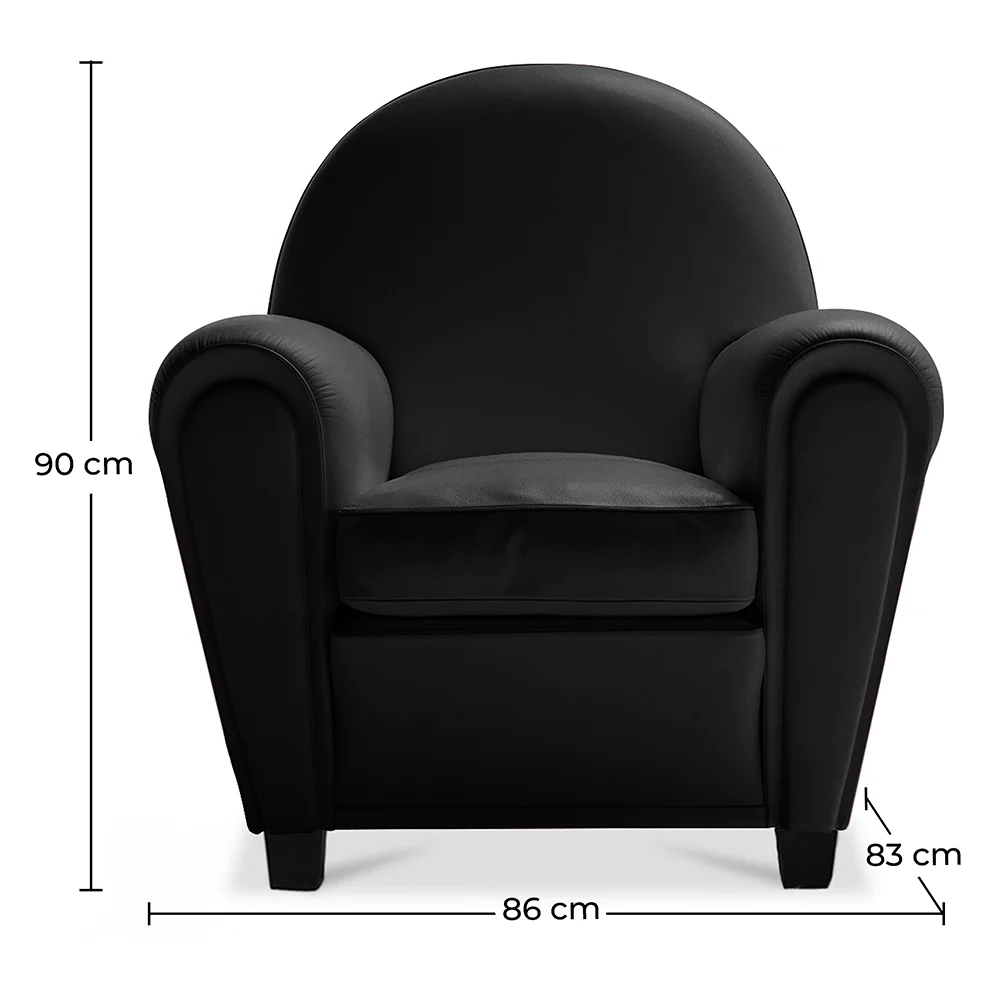  Armchair with Armrests - Upholstered in Faux Leather - Club image 10