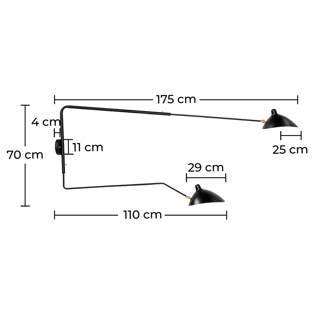 Desk Lamp - Wall Mounted - 2 Arms Black - George image 10