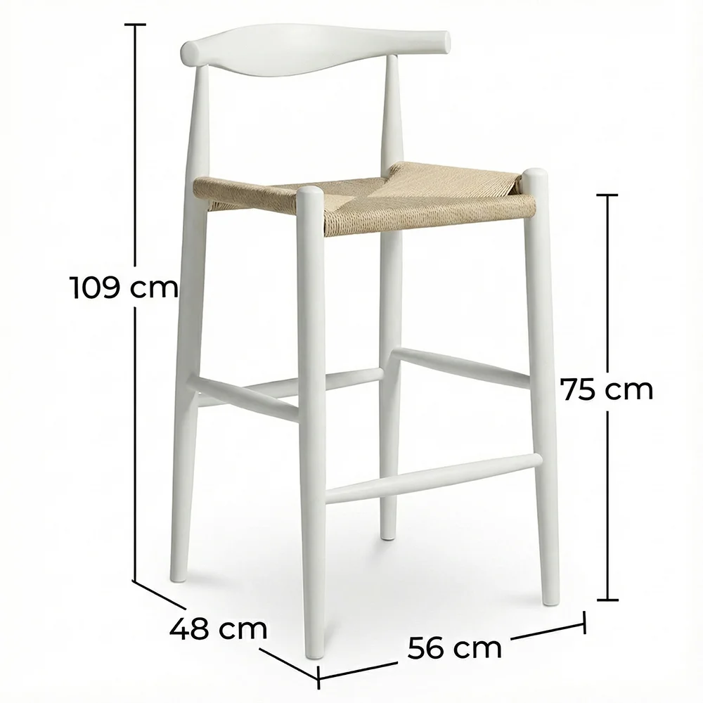 Boho Bali Design Bar Stool - Wood - 75cm - Elb image 10