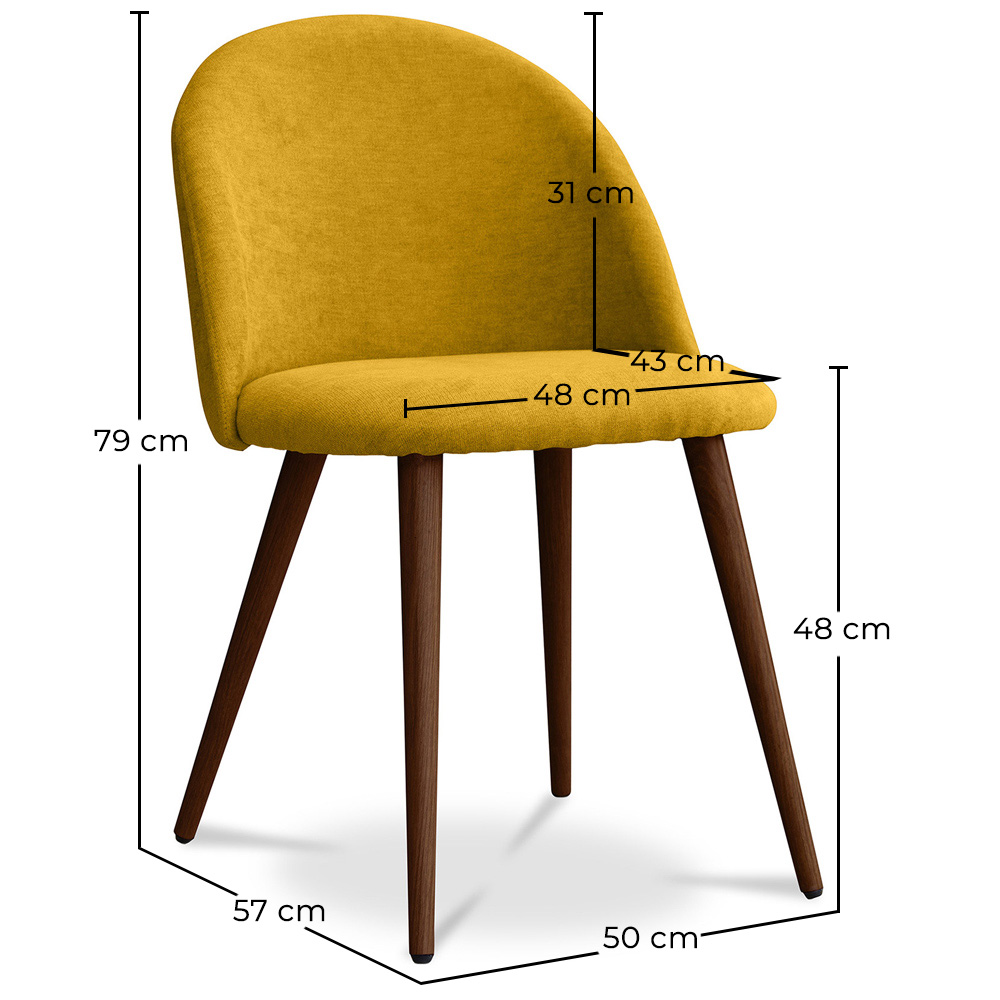 Dining Chair - Upholstered in Fabric - Scandinavian Style - Evelyne image 10