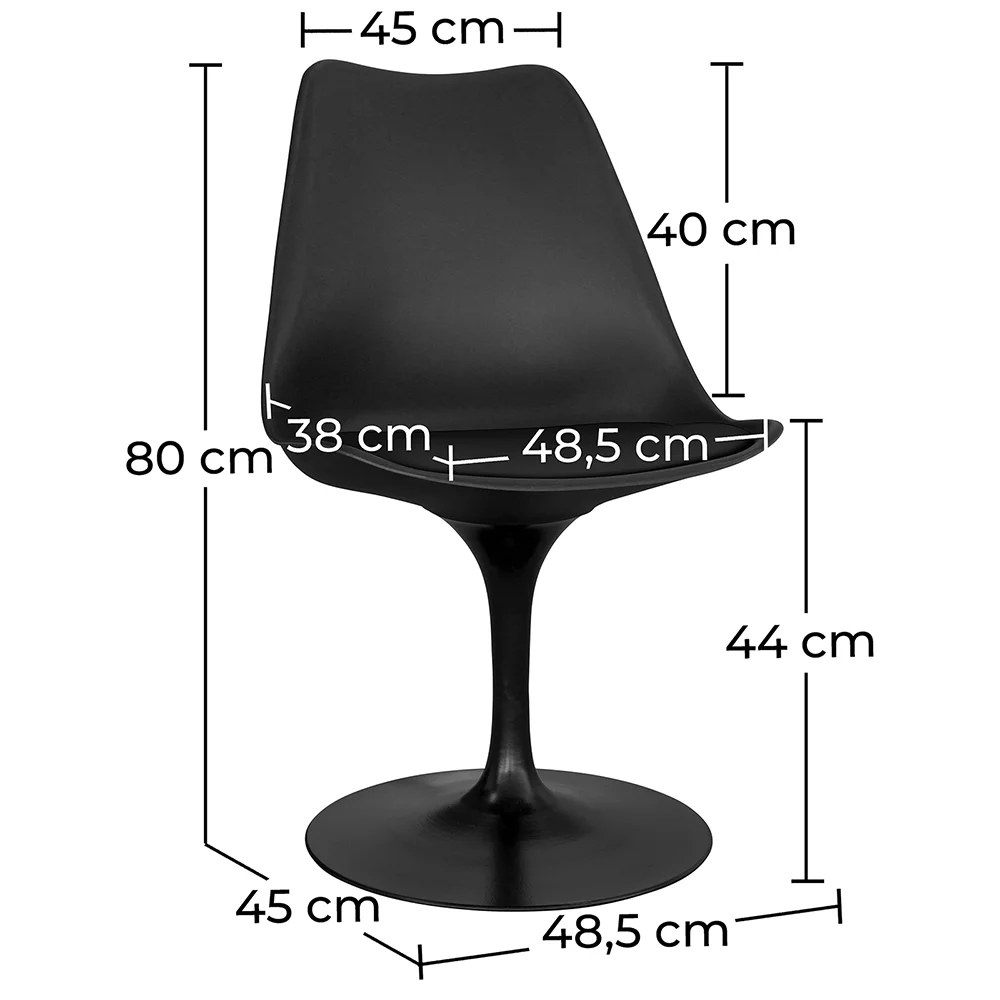 Dining Chair - Black Swivel Chair - Tulip image 10