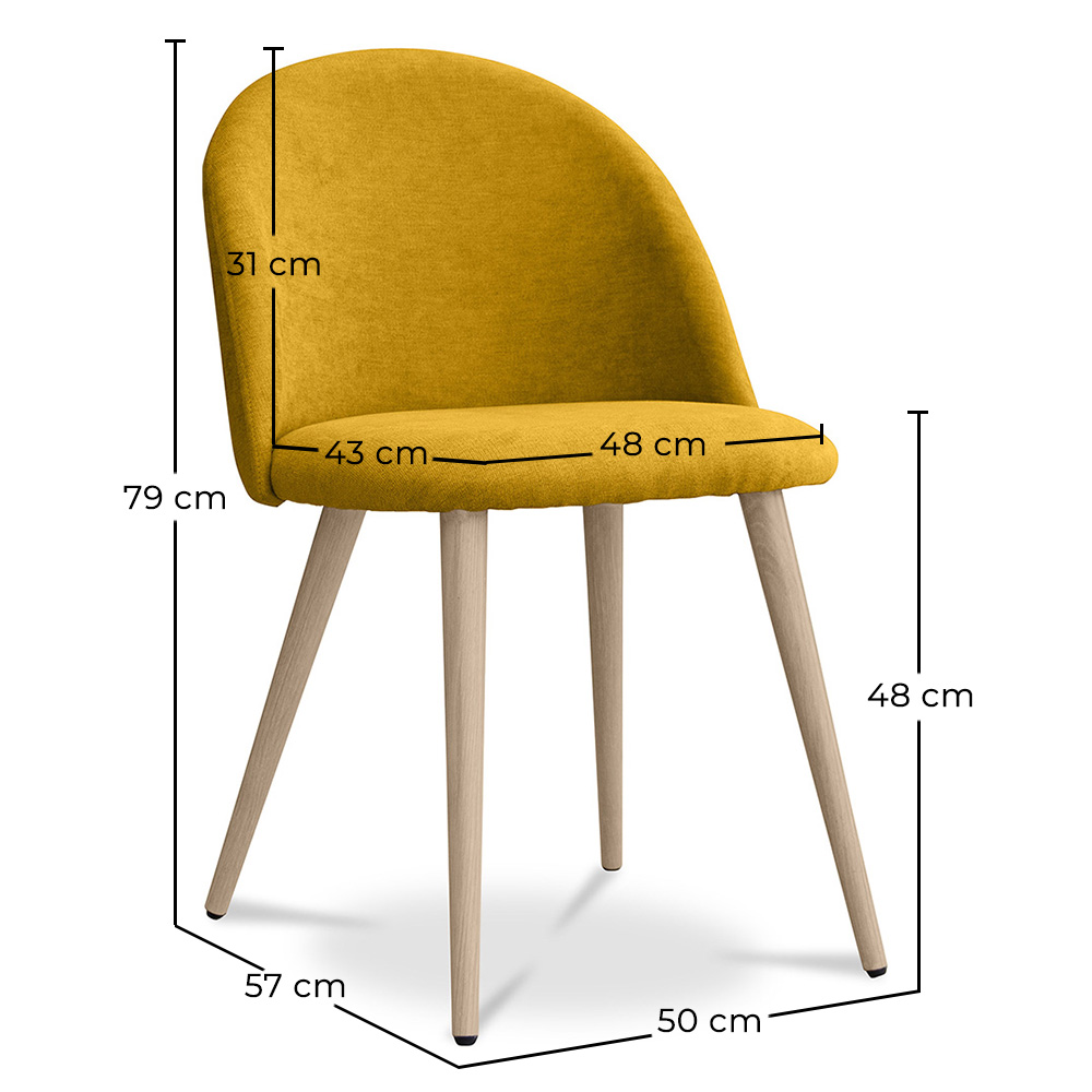 Dining Chair - Upholstered in Fabric - Scandinavian Style - Evelyne image 10