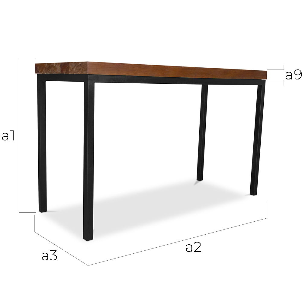 Mesa de bar industrial - 150 cm - Madera y metal