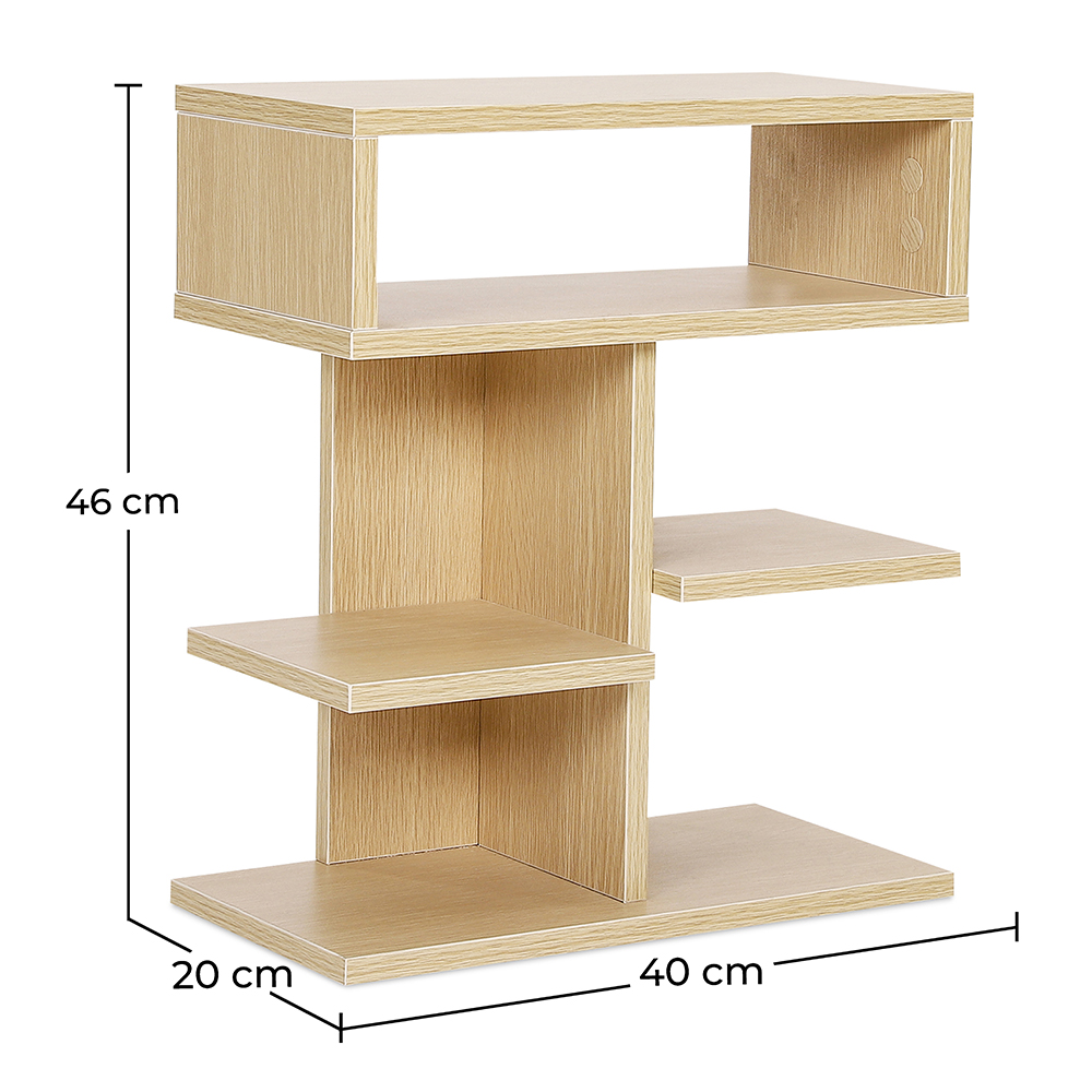 Scandinavian style low shelf with 5 compartments - Wood image 10