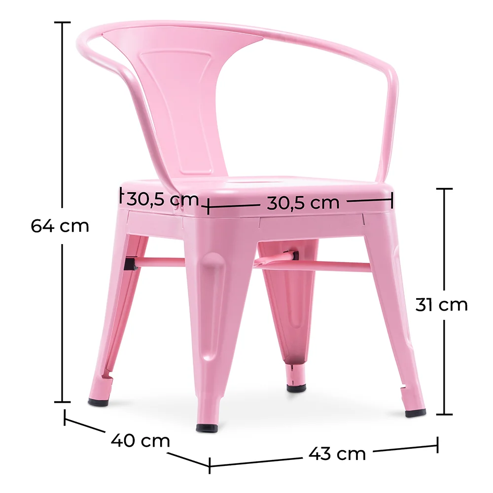 Children's Chair with Armrests - Children's Chair Industrial Design - Steel - Stylix image 10