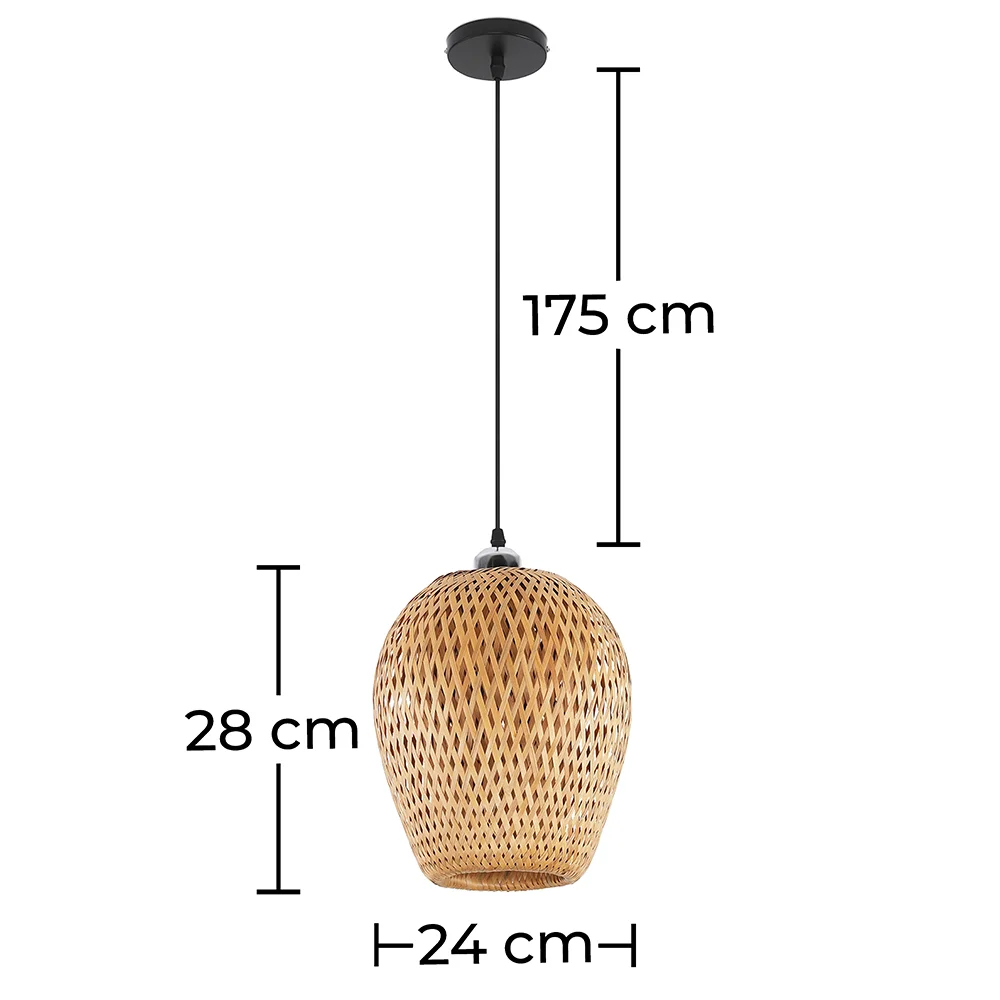 Bamboo Ceiling Lamp - Boho Bali Design Pendant Lamp - Gina image 10