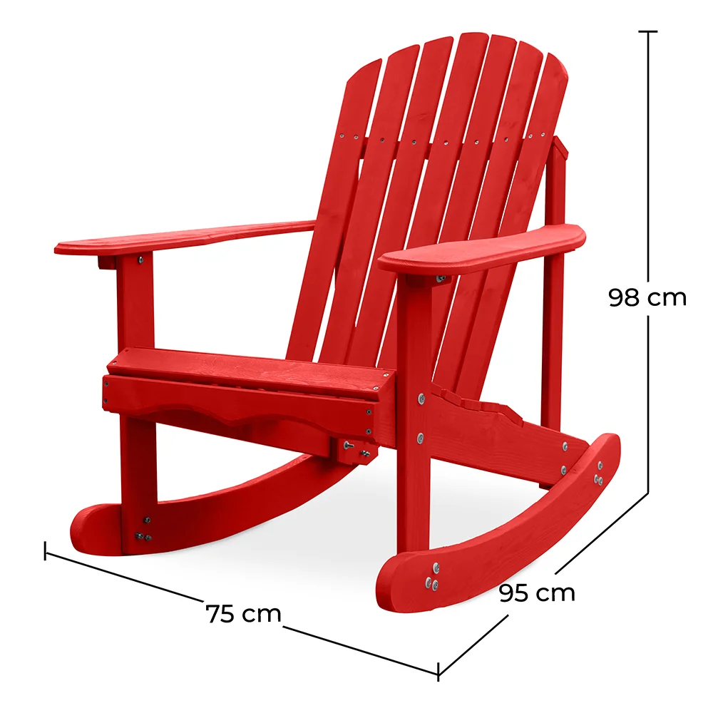 Outdoor Chair with Armrests - Garden Chair - Adirondack - Wooden Rocking Chair - Adirondack image 10