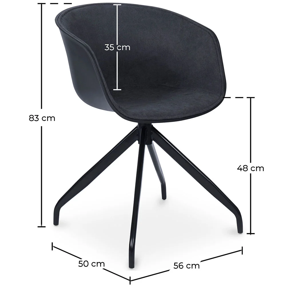 Office Chair with Armrests - Black Designer Desk Chair - Jodie image 10