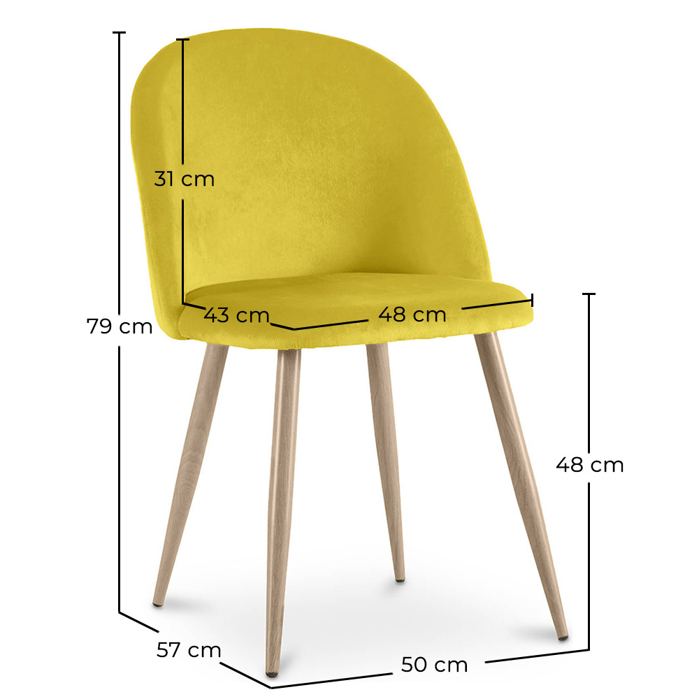 Dining Chair - Velvet Upholstered - Scandinavian Style - Evelyne image 10