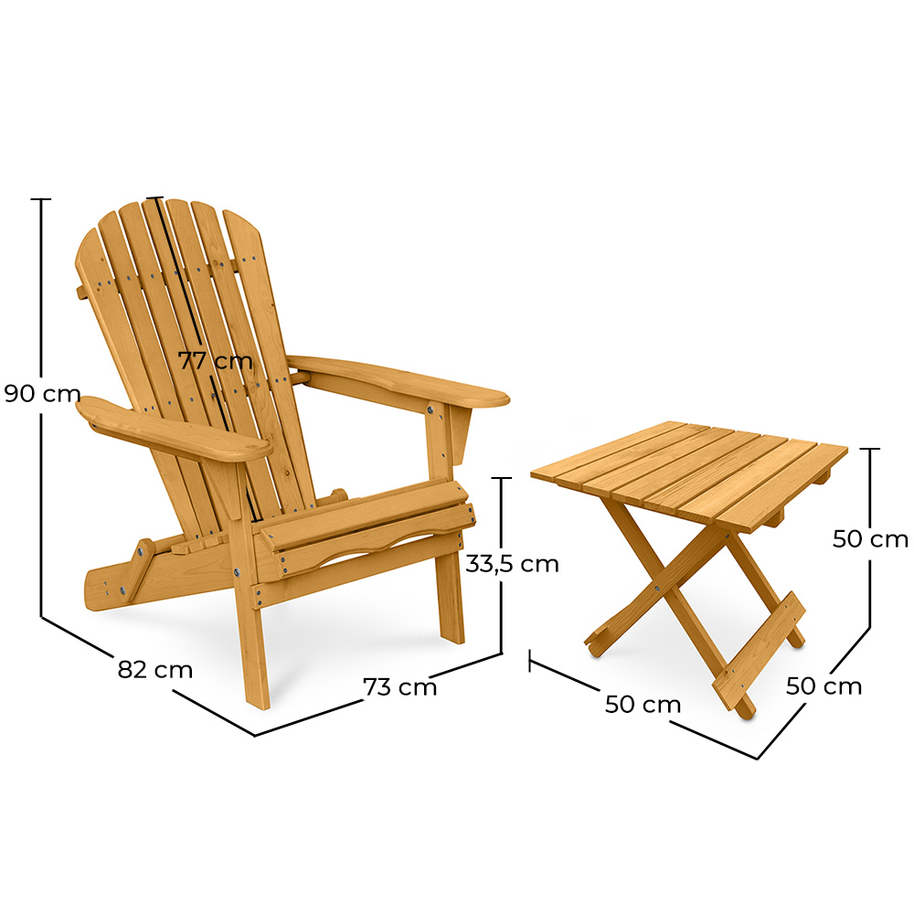 Outdoor Chair and Outdoor Garden Table - Wooden - Alana image 10