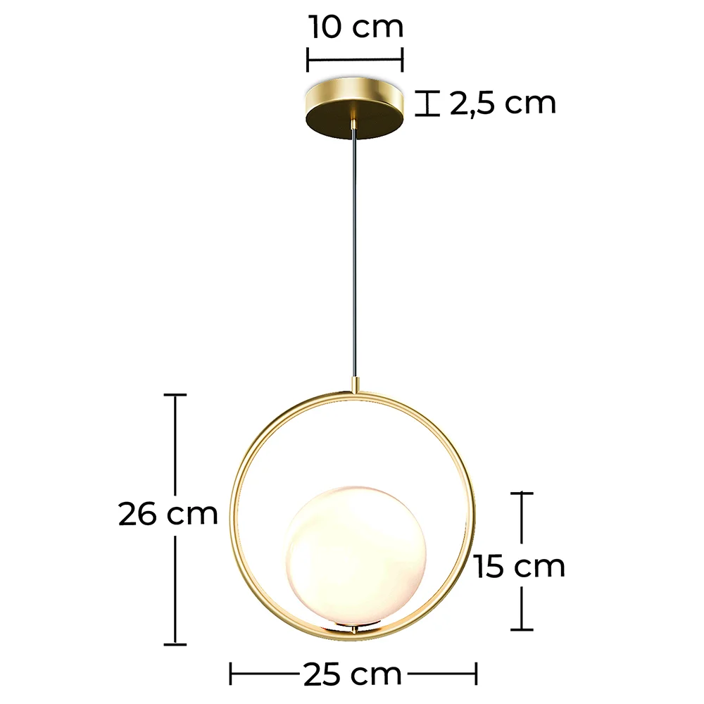 Ceiling Globe Lamp - Golden Pendant Lamp - Glum image 10