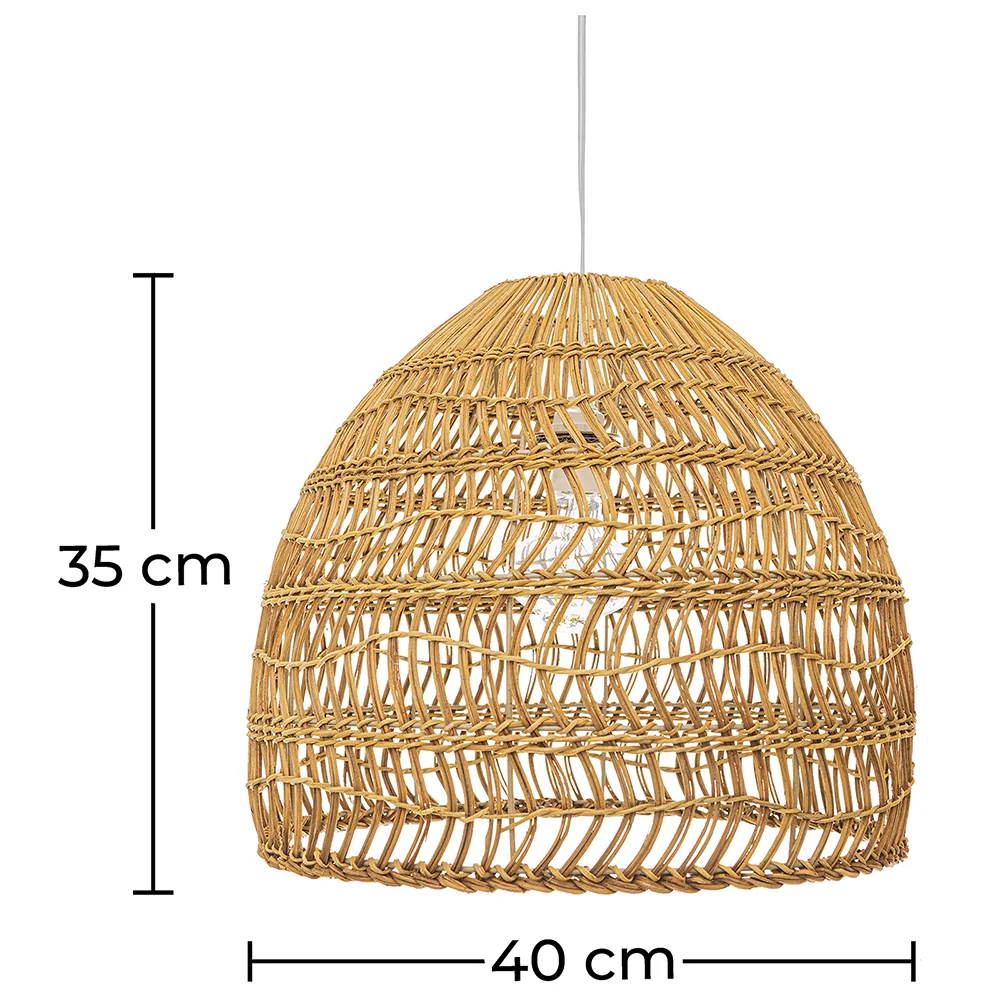 Rattan Ceiling Lamp - Boho Bali Design Pendant Lamp - 40cm - Hoa image 10