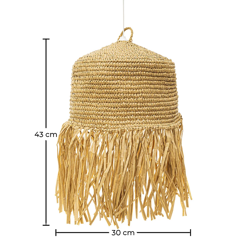 Raffia Ceiling Lamp - Boho Bali Design Pendant Lamp - Lanui image 10