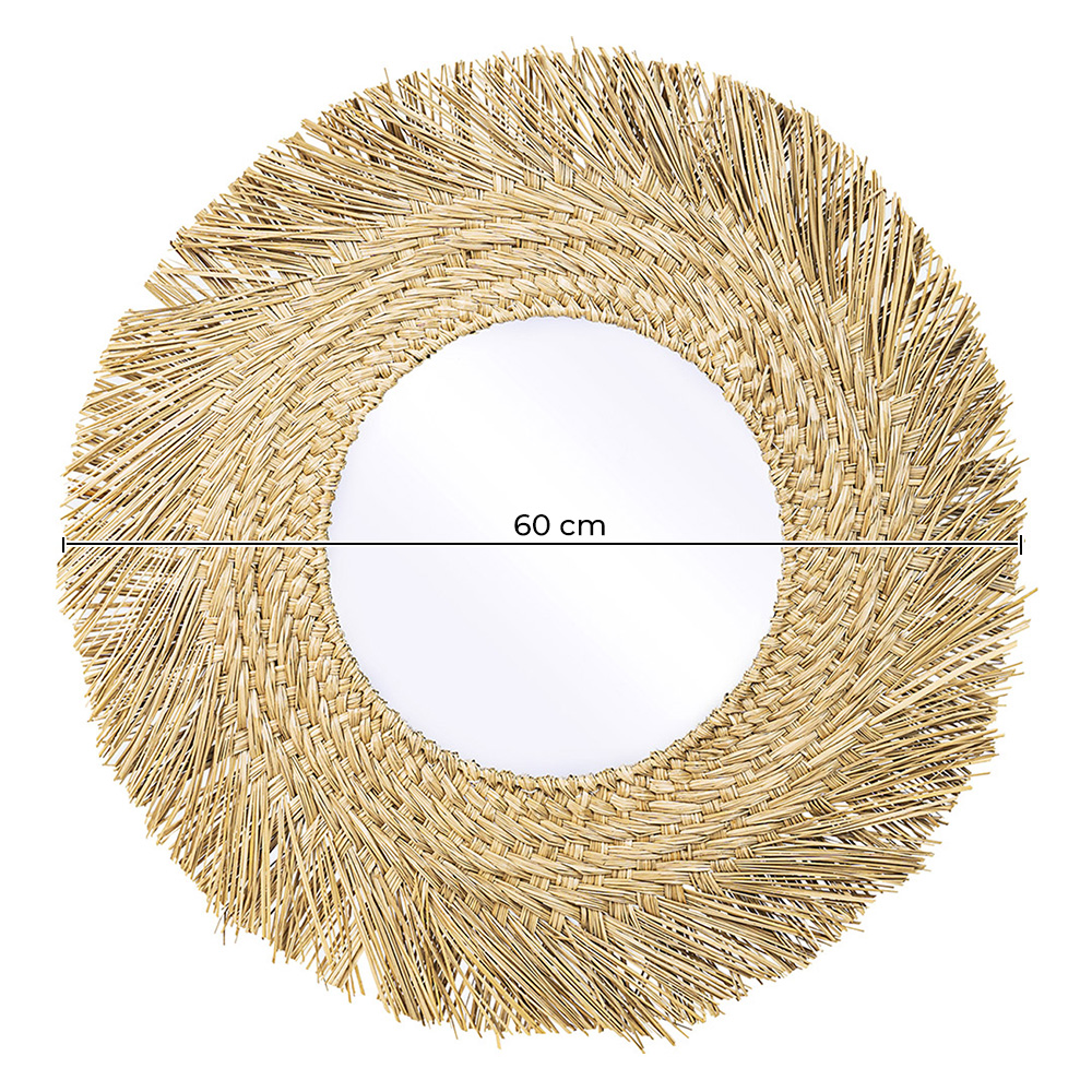 Wall Mirror - Boho Bali Round Design (60 cm) - Rewu image 10