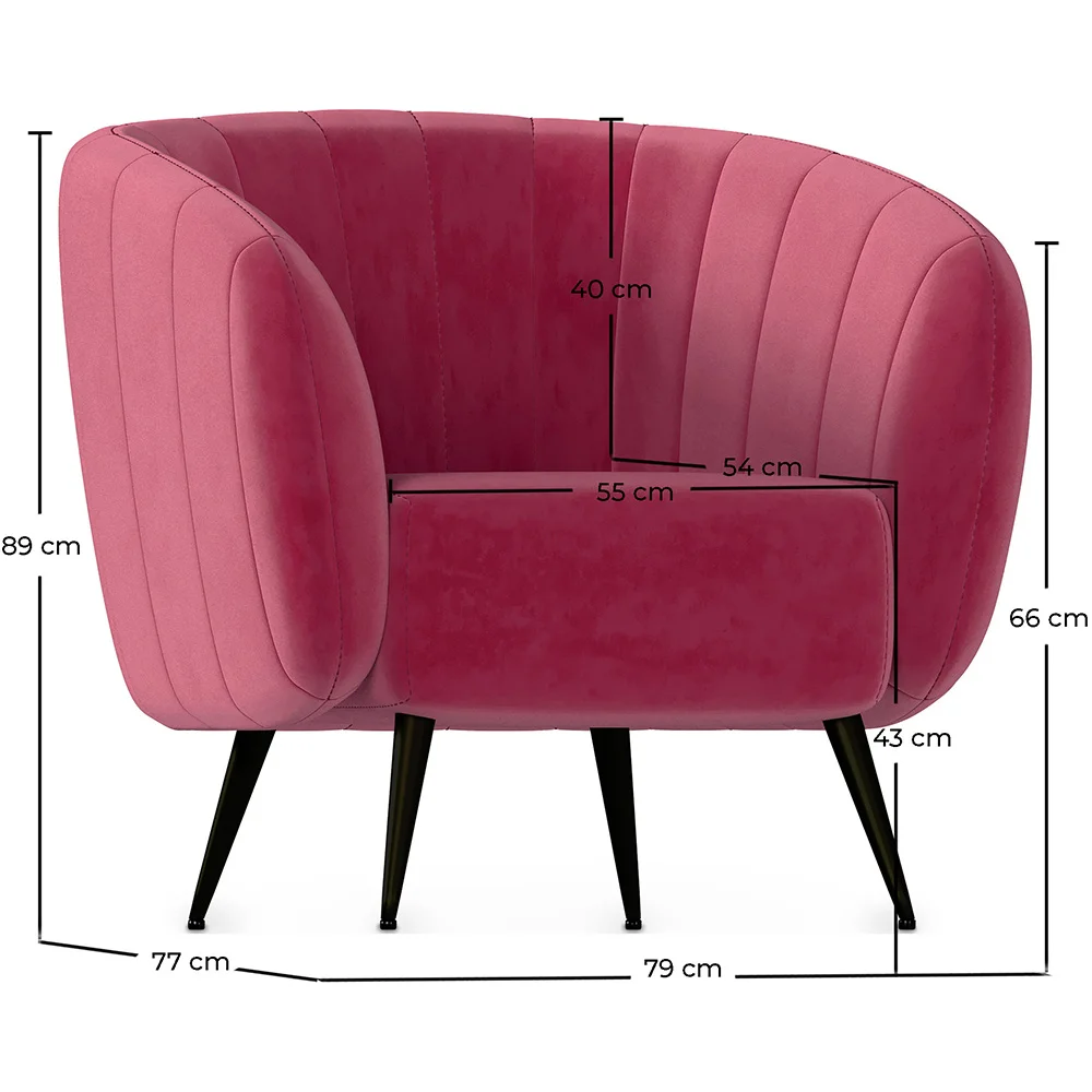 Armchair with Armrests - Upholstered in Velvet - Nuba image 10