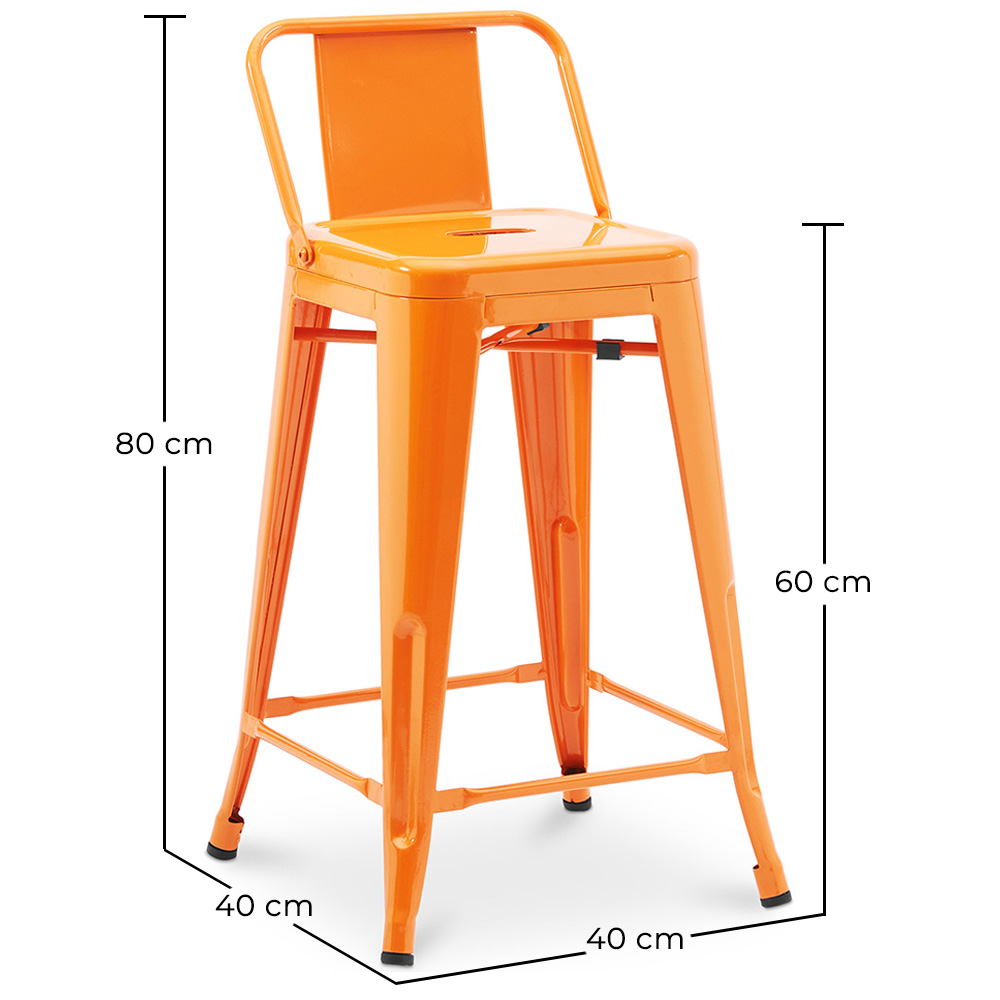 Bar Stool with Backrest - Industrial Design - 60cm - New Edition - Stylix image 10