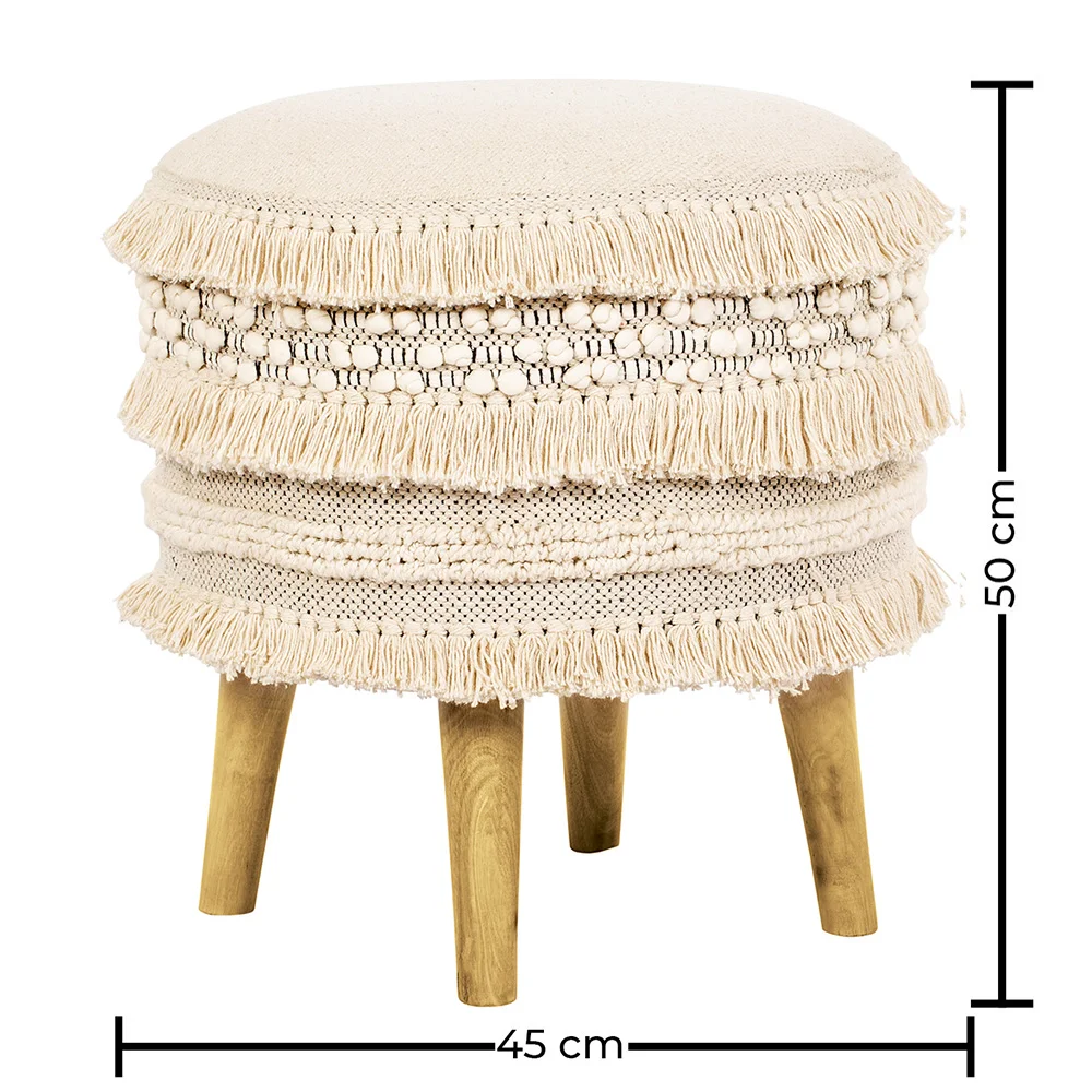 Round Pouf Stool - Boho Bali Style - Jenny  image 10