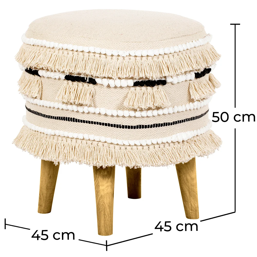 Round Pouf Stool - Boho Bali Style - Juliet image 10