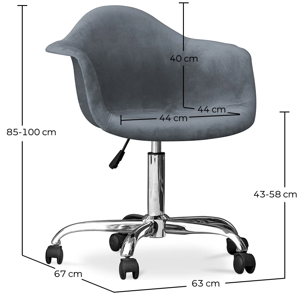 Office Chair with Armrests - Swivel Desk Chair with Castors - Grev image 10