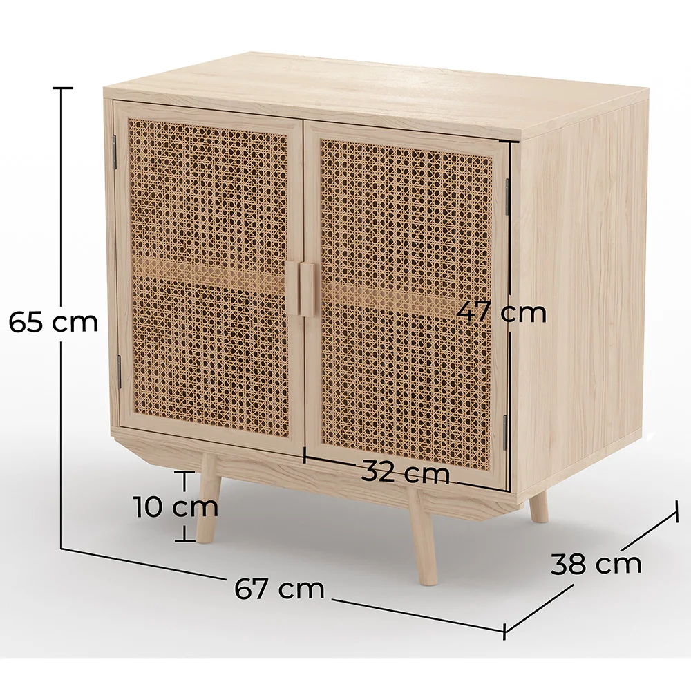 Natural Wood Sideboard - Boho Bali Design - 2 doors - Treys image 10