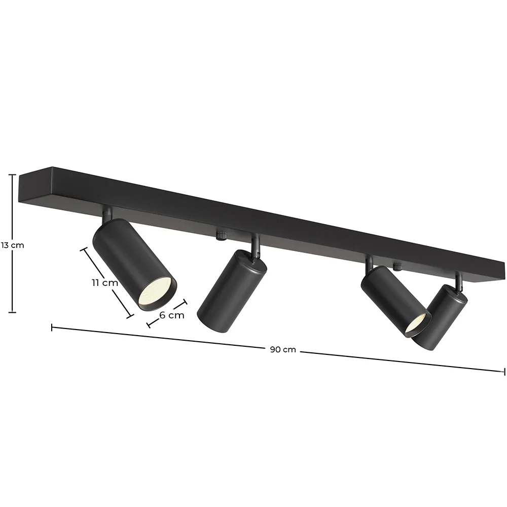 Rail Ceiling Lamp - 4 Adjustable Spotlights - 90CM image 10
