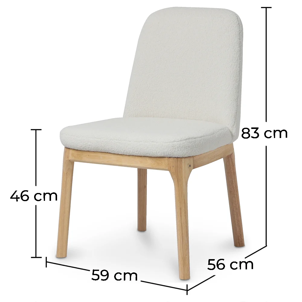 Upholstered Dining Chair - White Boucle - Biscayne image 10
