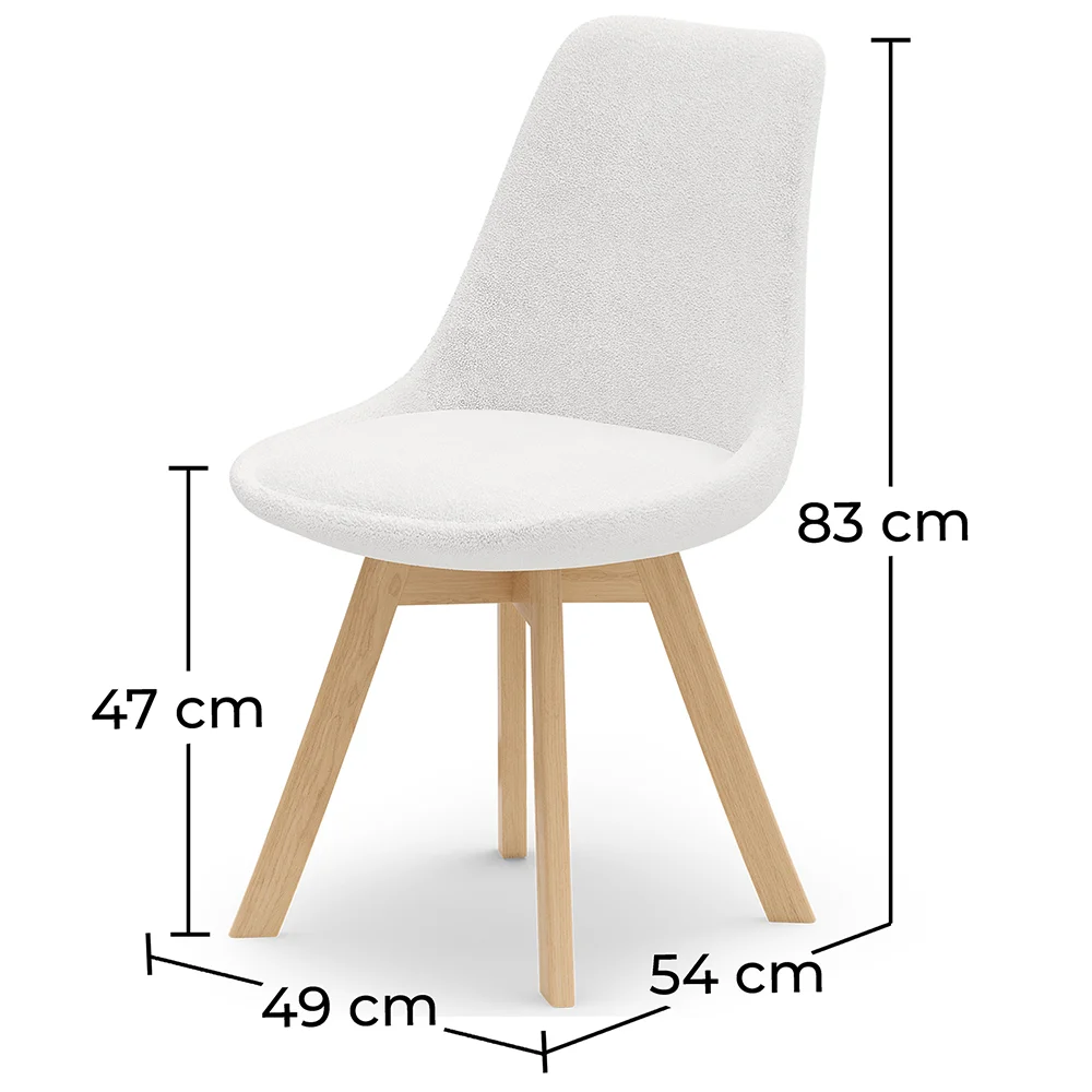 Upholstered Dining Chair - White Boucle - Tulip image 10