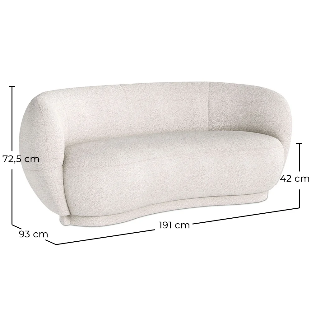 Curved Sofa - 3 Seater - Boucle Fabric - Curvy image 10