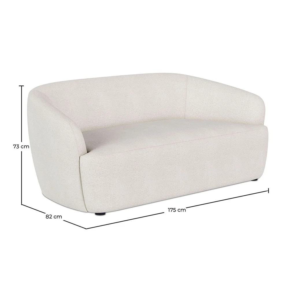Curved Sofa - 2 Seater - Boucle Fabric - Bold image 10