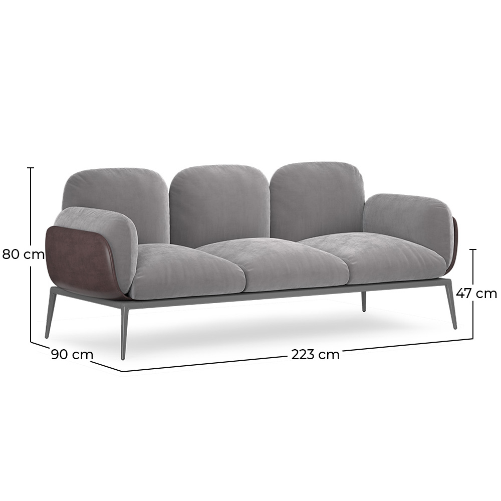 3-Seater Sofa - Upholstered in Velvet - Vandan image 10