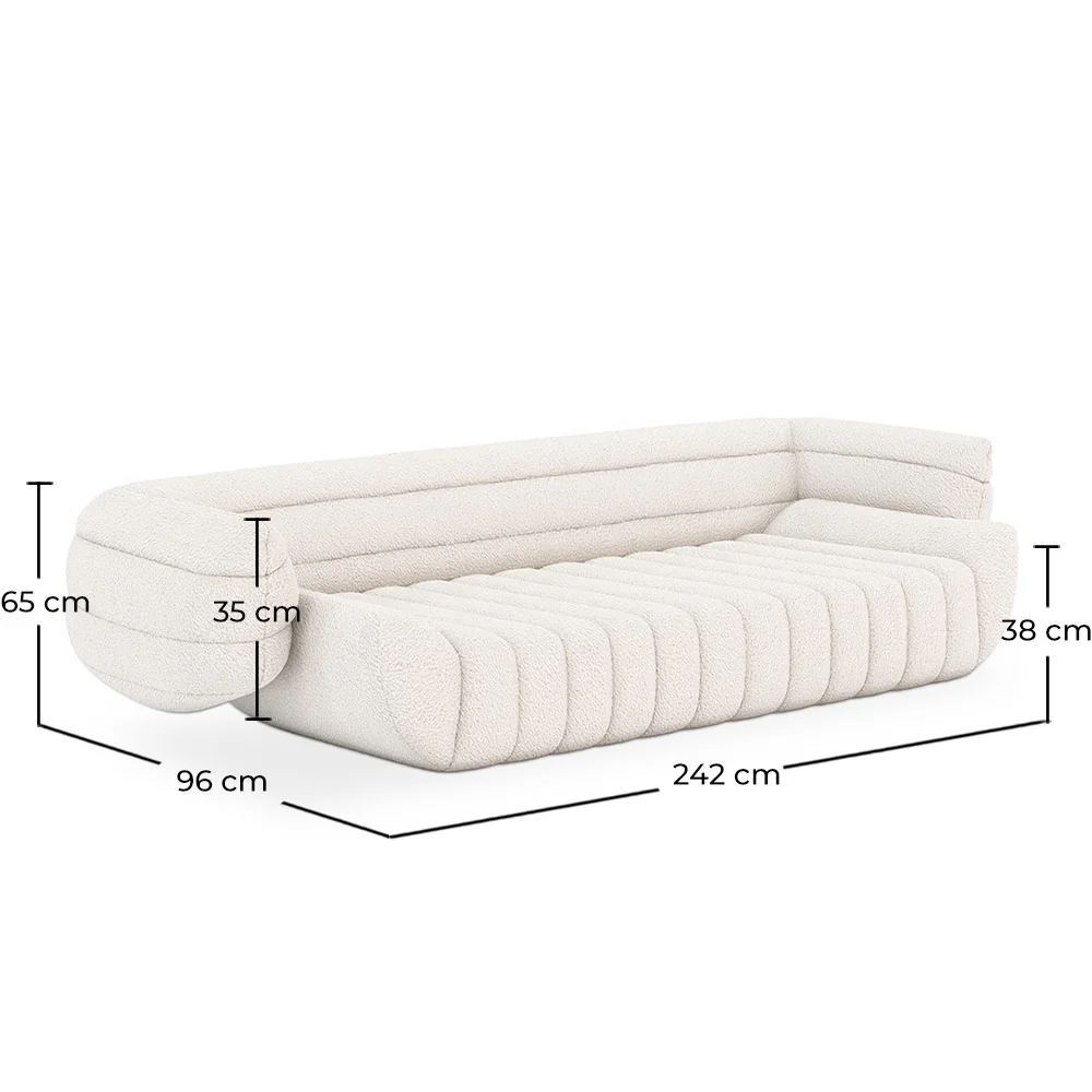 Bouclé Fabric Upholstered Sofa - 3/4 Seats - Caden image 10