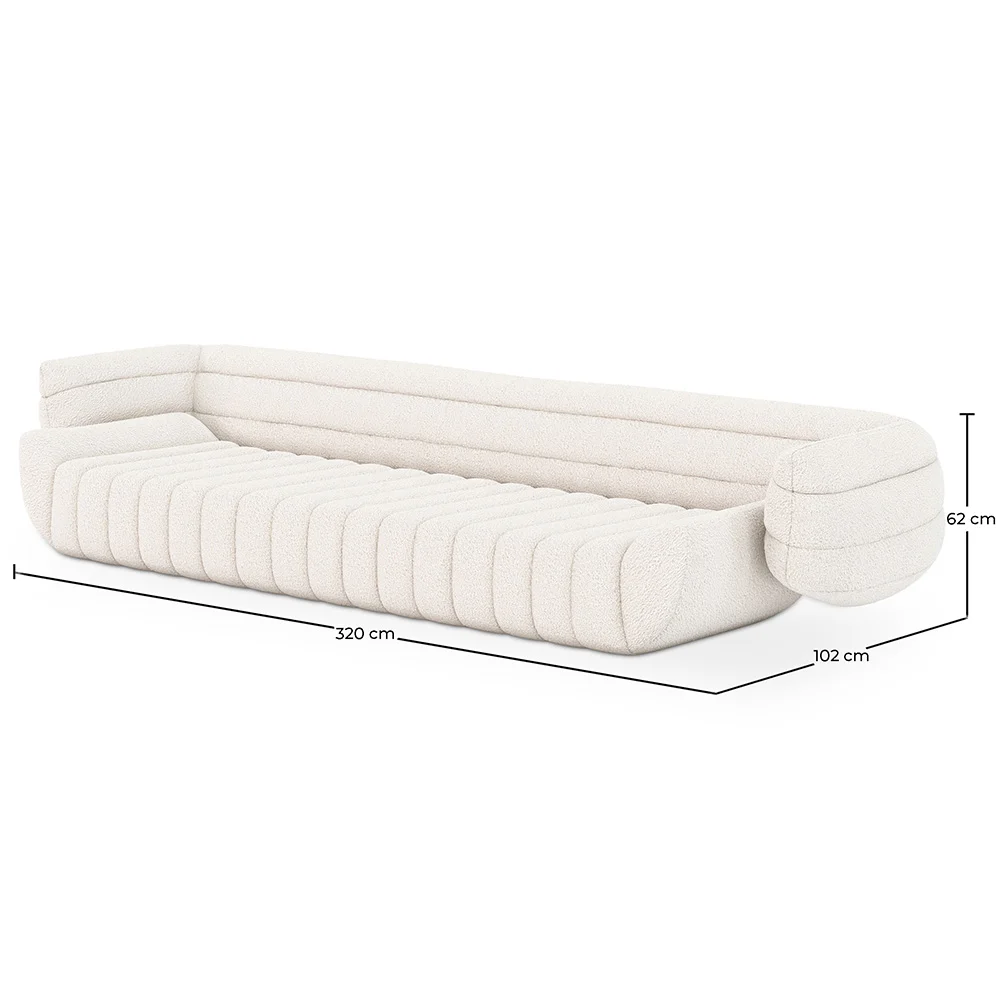 Boucle Fabric Upholstered Sofa - 4/5 Seats - Caden image 10