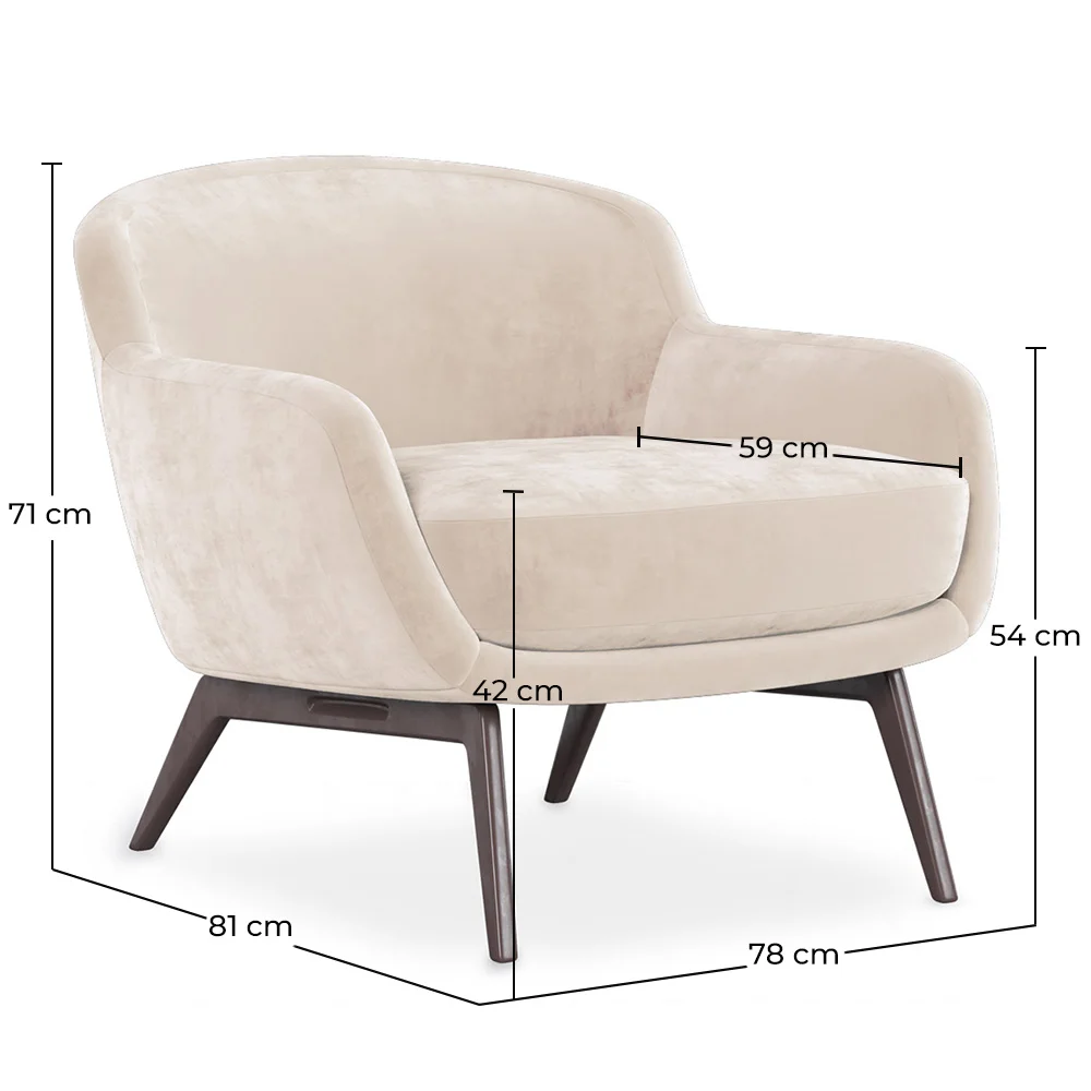 Velvet Upholstered Armchair - Jenna image 10